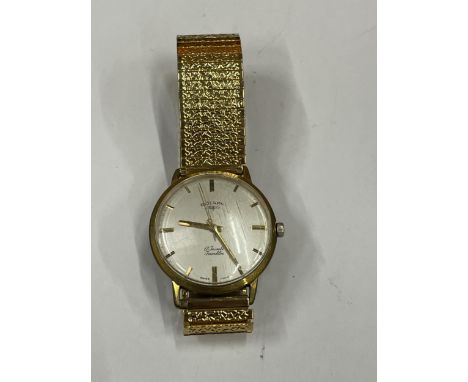A ROTARY WRIST WATCH WITH ENGRAVING TO THE BACK 