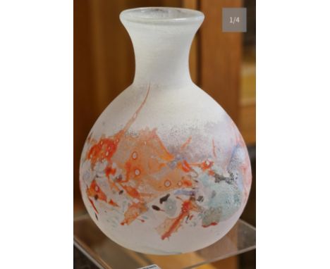 Continental Art Glass Pollock Style Drip/Splatter Vase