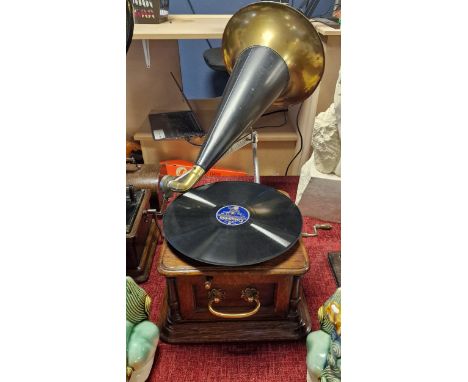 Columbia Antique Graphophone Phonograph Music Player - 80cm approx long inc horn