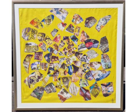 Grayson Perry (1960-) Framed Collage Sherds Silk Scarf - 100x110cm inc frame