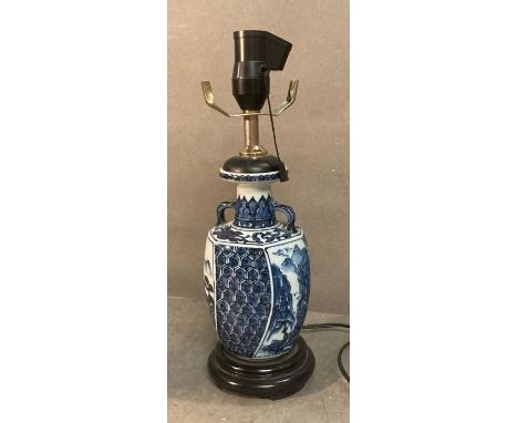A Blue and white Japanese lamp base