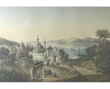 Pierrat et Courtin (French, 19th century): 'Le Tour Du Monde, En Turquie', a hand coloured lithograph, depicting The Blue Mos