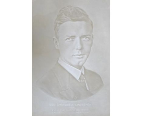 The Collection of Donald B. Holmes: An unusual large 'watermark' paper portrait of Col. Charles A. Lindbergh, after S. Cilott