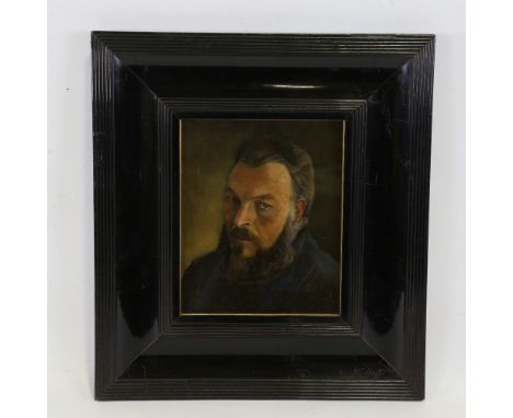 Modern British School, oil on board, portrait of a man, unsigned, 8" x 7", framedSlightly dirty but no damage or restoration 