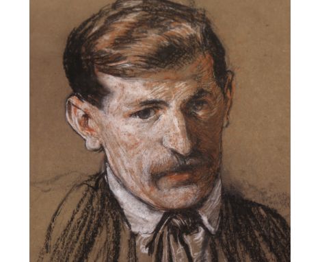 RICHARD WALLWORK (New Zealand 1882-1955), pastel/charcoal on brown paper, portrait of a man, indistinctly signed, 15" x 9", u