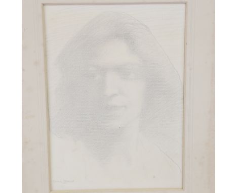 Charles Holroyd (1861 - 1917), portrait of a woman, silverpoint drawing, signed with detailed written information verso, 11" 