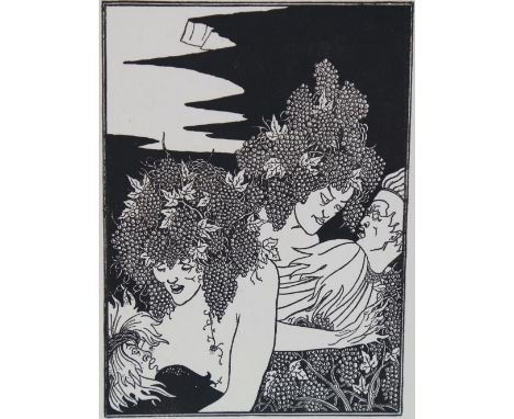 Aubrey Beardsley (1872 - 1898), fantasy scene, lithograph printed 1902, image 6" x 4.25", mountedSlight paper discolouration 
