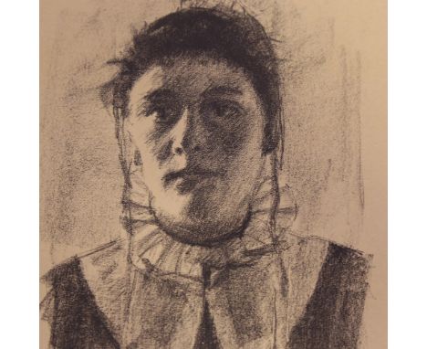 Norman Garstin (1847 - 1926), Breton girl, lithograph on paper, signed in the plate with Studio blind stamp, sheet size 11" x