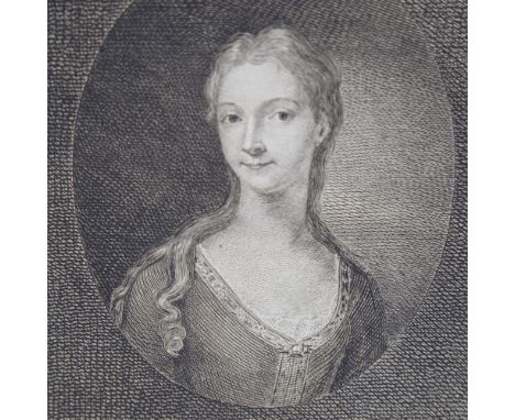 William Blake after George Romney, portrait of Mrs Cowper, engraving 1802, image 6" x 5", unframed, printed on Blake's own pr