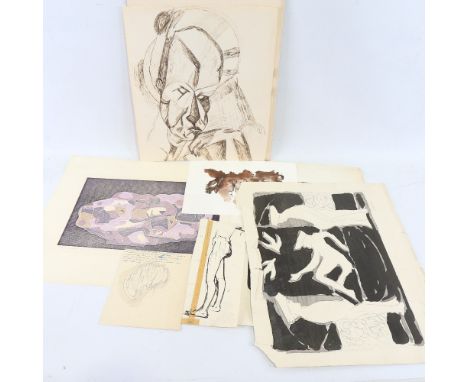 Rudolf Duchac (born 1925), a signed lithograph, and a collection of other 20th century drawings and prints by different hands
