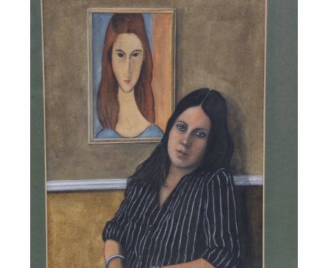 Bryan Hill, portrait of a woman, watercolour/gouache, signed and dated '78, 14.5" x 10", framedGood condition 
