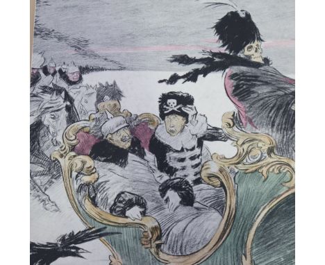 Louis Raemakers (1869 - 1956), First World War satirical study, depicting Kaiser Wilhelm, colour lithograph, signed in pencil