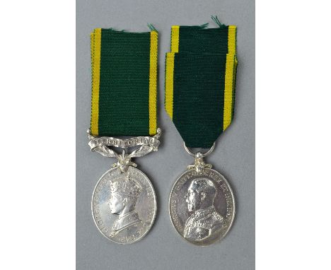 TERRITORIAL EFFICIENCY MEDAL, George V, named to 4259303 Pte T. Madison, 4th Northumberland Fus and Efficiency medal, George 