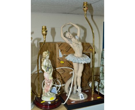 A BOXED FLORENCE GIUSEPPE ARMANI FIGURAL LAMP BASE, shaped as a ballerina 'Giselle' height approximately 50cm (to top of figu