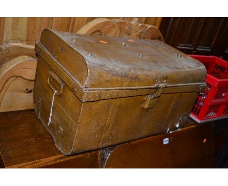 A VINTAGE TIN TRUNK, wine rack and a folding wine rack (3)