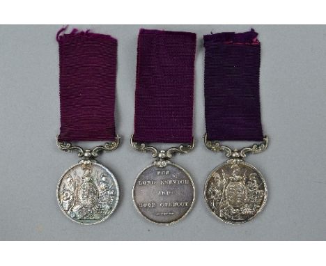 THREE VICTORIAN ARMY LONG SERVICE AND GOOD CONDUCT MEDALS, all 2nd type obverse (Badge of Hanover), named to Mattw (Matthew) 