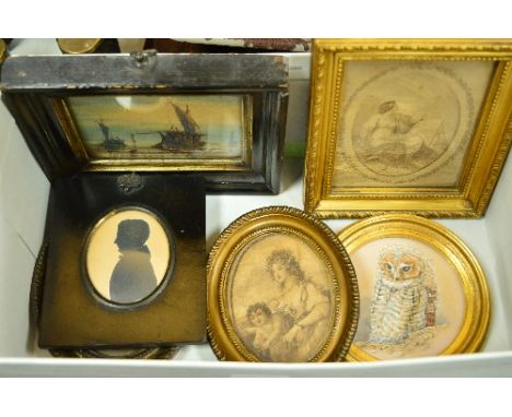 A 19TH CENTURY SILHOUETTE OF A GENTLEMAN, oval, the back stencilled Mr E Whittle, worn pencil inscription, together with a Ja