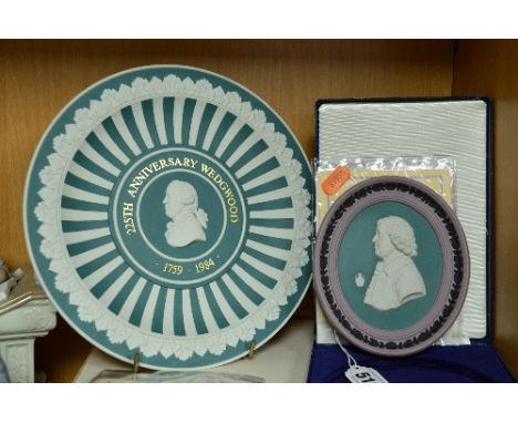 TWO BOXED WEDGWOOD LIMITED EDITION ITEMS, to commemorate the 225th Anniversary of founding the company, to include a portrait