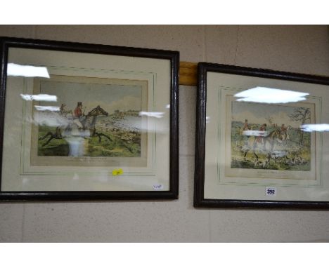A SET OF SIX COLOUR FOX HUNTING PRINTS AFTER H. ALKEN, published by S & J Fuller, mounted, framed and in oak frames, image si
