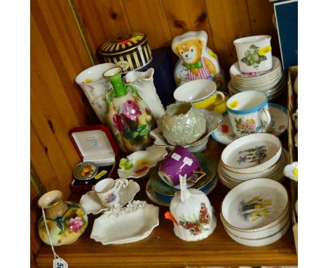 A GROUP OF ROYAL WORCESTER, to include two pieces of James Hadley, decorated with Roses, to include posy vase H306 and twin h