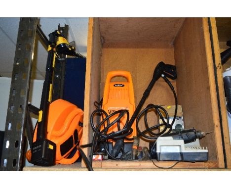A G TECH 18V HEDGE TRIMMER, with attachments, a Vax jet wash with Pathway attachment, a Black and Decker drill, a Black and D