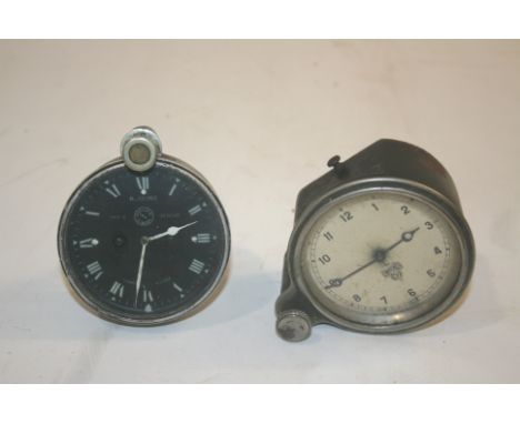 JAEGER VINTAGE CAR CLOCK - PARIS a vintage car clock with a black dial and metal case, marked Jaeger Paris, 8 Jours, Paris Ge