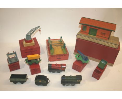 HORNBY 0 GAUGE including some boxed items, 42330 Platform Crane, 42224 Side Tipping Wagon, 42134 Crane Truck, A812 Level Cros