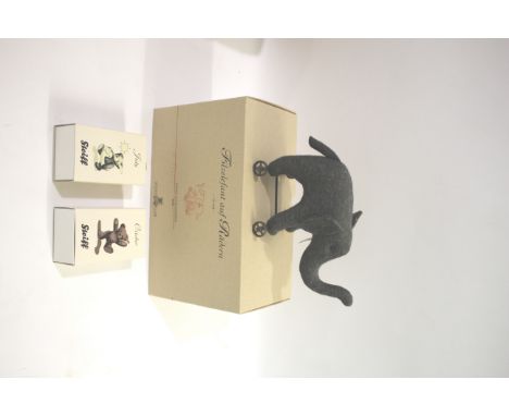 STEIFF BOXED ELEPHANT & 2 SMALL BEARS a boxed limited edition Steiff Elephant (Filzelefant auf Radern), No 973 and with a cer