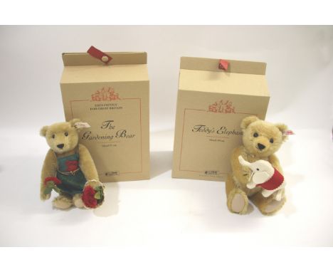 TWO BOXED STEIFF TEDDY BEARS including Steiff Teddy's Elephant, No 964 of 3000 and with a box and certificate. Also with Stei