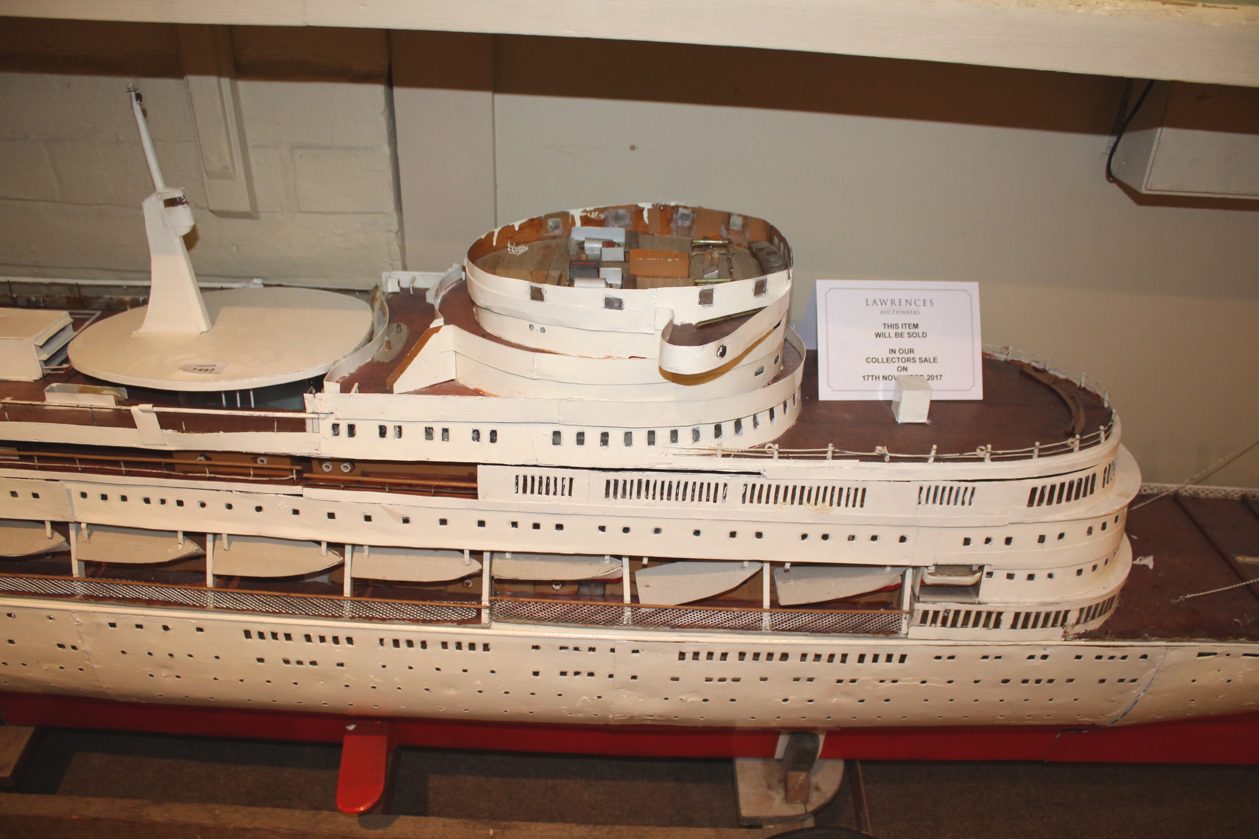 LARGE MODEL BOAT - SS CANBERRA a large and detailed hand made model of ...