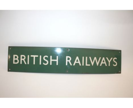 BRITISH RAILWAYS ENAMEL SIGN a Southern Region British Railways enamel sign, also with a GWR Cupboard Door, Railway Needlewor