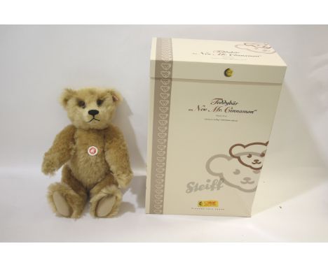 STEIFF TEDDY BEAR - BOXED a modern Steiff Bear, Teddybar New Mr Cinnamon Blond. With a white label, chest tag and growler mec