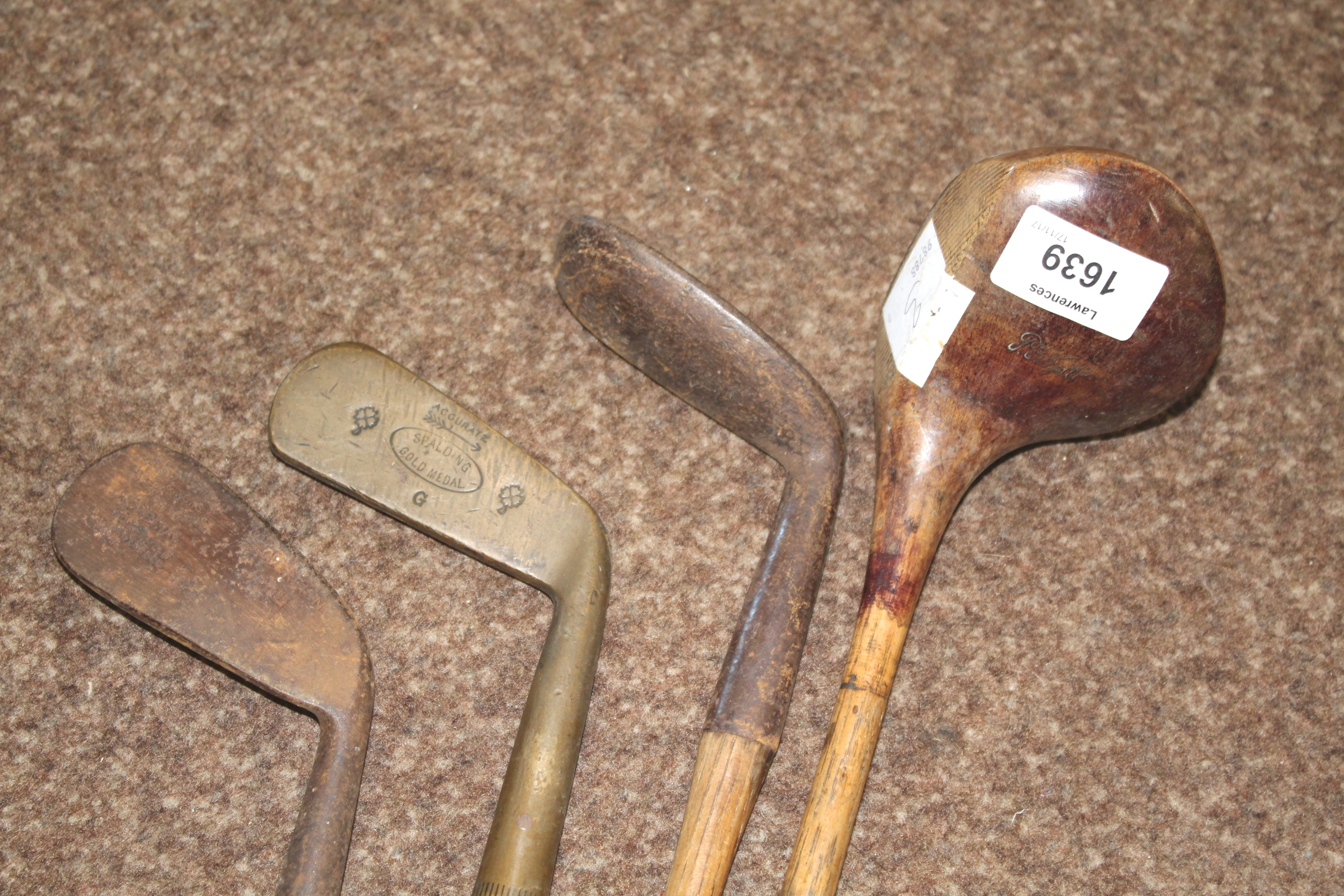 HICKORY SHAFTED GOLF CLUBS various golf clubs including woods, irons