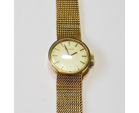 Tissot lady's 9ct gold bracelet watch, 31g gross. 