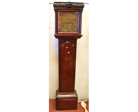 George III mahogany eight day longcase clock by John Henry, Dublin, with anchor escapement striking bell, lion mask and acant