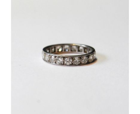 Diamond eternity ring with twenty brilliants, each approximately .1ct, in platinum.CONDITION REPORT: Nice condition. 
