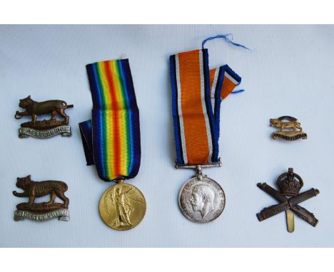 World War I medal group for Private LJ Harries, Leicestershire Regiment, 3336, George V 1914-18 war medal, 1914-1919 V Day me