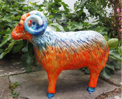 Bubbles.Judith's work has developed through painting, glass and ceramics based on her travels. The sheep project was somethin