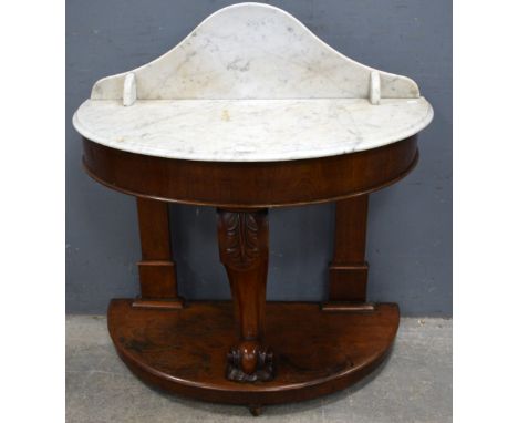 Mahogany side table with marble top