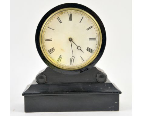 Collection of clocks including mantel clock brass dial striking on two gongs  27cm high square, Waterbury eight day American 