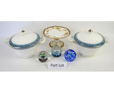 A quantity of predominantly tableware ceramics including Crown Staffordshire stands and plates, Royal Doulton 'Cambridge', We