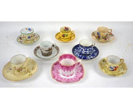 Collection of 40+ cabinet cups and saucers including Royal Doulton, Royal Worcester, Hammersley, Crown Ducal and others