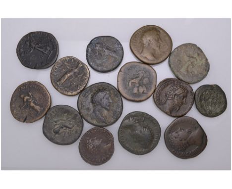 Antoninus Pius (138-161), as, rev., figure within shrine (RIC 1039), good very fine; with denarii (2) and sestertii (7); Faus