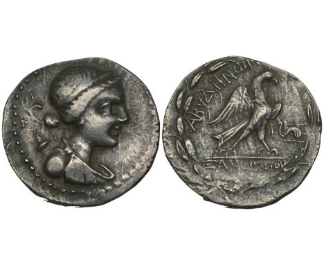 Troas, Abydus, tetradrachm, 2nd-1st cent. BC, bust of Artemis right, rev., eagle right; dolphin on trident before; magistrate