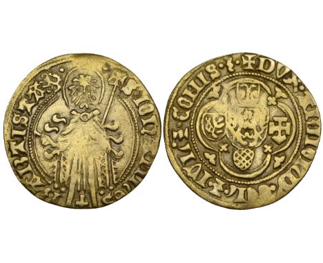 Netherlands, Gelderland, Aarnoud van Egmond, St Jans goudgulden (Delm, 604), good fine
