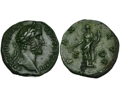 Antoninus Pius, sestertius, 144, laureate head right, rev., pax avg s c, Pax standing left, 26.82g (RIC 616; S. 4200), slight