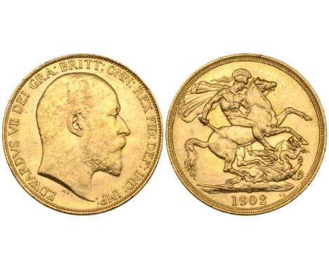 Edward VII, Coronation, 1902, two-pounds (S. 3967), light bagmarks, good extremely fine