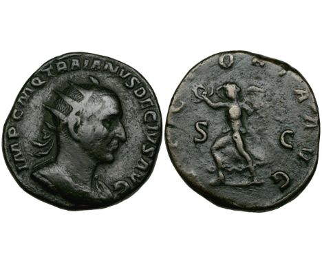 Trajan Decius (249-251), double sestertius, radiate bust right, rev., Victory advancing left, 31.94g (RIC 126), good fine