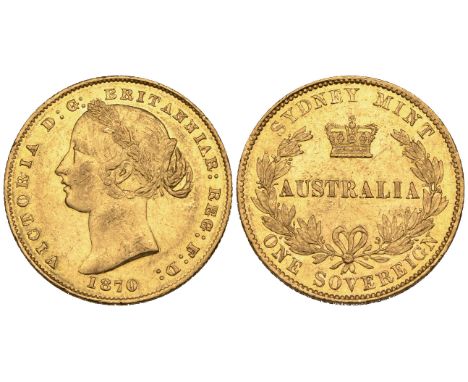 Australia, Victoria, Sydney mint, sovereign, 1870, also with light bagmarks, extremely fine