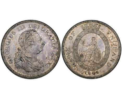*George III, Bank of England dollar, 1804, obv., first leaf of wreath to centre of e, stop after rex, rev., k incuse and inve